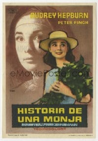 5d766 NUN'S STORY Spanish herald 1959 different Mac art of religious missionary Audrey Hepburn!