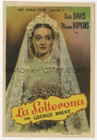 5d767 OLD MAID Spanish herald 1943 different image of bride Bette Davis in wedding dress!