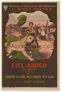 5d768 OLD YELLER Spanish herald 1960 Dorothy McGuire, Fess Parker, Disney's most classic canine!