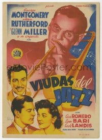 5d778 ORCHESTRA WIVES Spanish herald 1946 Soligo art of Glenn Miller with trombone over top stars!