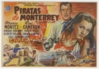 5d797 PIRATES OF MONTEREY Spanish herald 1950 different art of Maria Montez & Rod Cameron by Tulla!