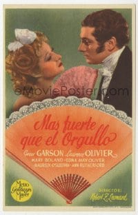 5d800 PRIDE & PREJUDICE Spanish herald 1940 Laurence Olivier, Greer Garson, from Jane Austen novel!