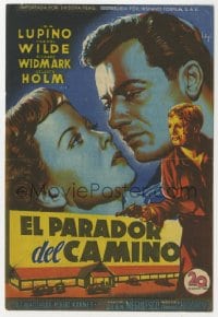 5d820 ROAD HOUSE Spanish herald 1948 different Soligo art of Ida Lupino & Cornel Wilde!
