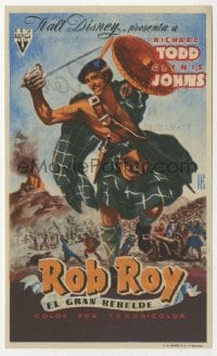 5d821 ROB ROY Spanish herald 1956 Disney, art of Richard Todd as The Scottish Highland Rogue!