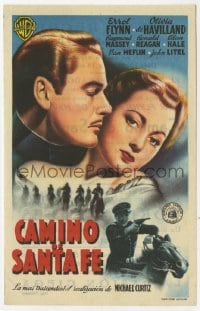 5d837 SANTA FE TRAIL Spanish herald 1948 Errol Flynn, Olivia De Havilland, Curtiz, different art!
