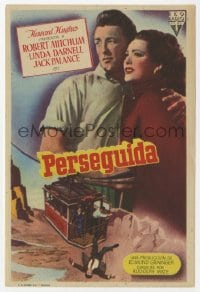 5d846 SECOND CHANCE Spanish herald 1954 different image of Robert Mitchum & Linda Darnell!