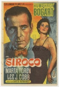 5d863 SIROCCO Spanish herald 1952 different image of Humphrey Bogart & sexy Marta Toren!!