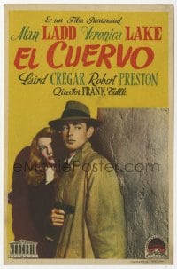 5d926 THIS GUN FOR HIRE Spanish herald 1948 great image of Alan Ladd with gun & sexy Veronica Lake!