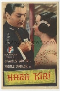 5d933 THUNDER IN THE EAST Spanish herald 1935 great c/u of Japanese Charles Boyer & Merle Oberon!