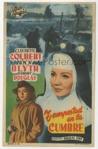 5d935 THUNDER ON THE HILL Spanish herald 1952 nun Colbert, smoking Blyth, Douglas Sirk, different!