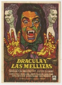 5d948 TWINS OF EVIL Spanish herald 1972 cool completely different vampire art by Mac Gomez!