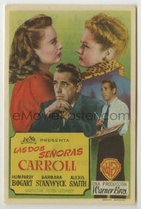 5d950 TWO MRS. CARROLLS Spanish herald 1951 Humphrey Bogart, Barbara Stanwyck & Alexis Smith!