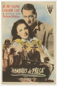 5d951 TYCOON Spanish herald 1949 different close up of John Wayne & pretty Laraine Day!