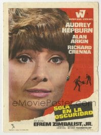 5d964 WAIT UNTIL DARK Spanish herald 1968 different close portrait of blind Audrey Hepburn!