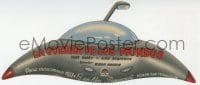 5d968 WAR OF THE WORLDS die-cut Spanish herald 1953 H.G. Wells, George Pal, wonderful UFO art!