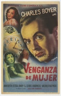 5d989 WOMAN'S VENGEANCE Spanish herald 1949 Charles Boyer, Tandy, Blyth, different Fernandez art!