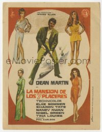 5d991 WRECKING CREW Spanish herald 1969 Carlos Escobar art of Dean Martin as Matt Helm with sexy spy babes!