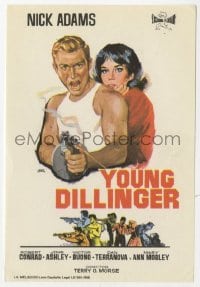 5d999 YOUNG DILLINGER Spanish herald 1965 different Jano art of Nick Adams w/gun & Mary Ann Mobley!