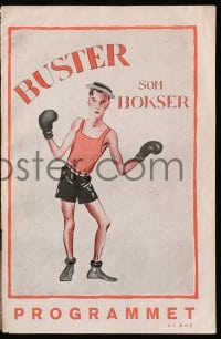 5d230 BATTLING BUTLER Danish program 1927 Buster Keaton boxing, different art & photos, ultra rare!