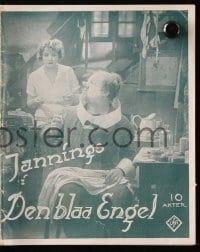 5d235 BLUE ANGEL Danish program 1930 Josef von Sternberg classic, Emil Jannings, Marlene Dietrich