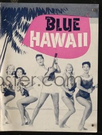 5d237 BLUE HAWAII Danish program 1962 different images of Elvis Presley & sexy beach babes!