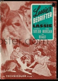 5d256 COURAGE OF LASSIE Danish program 1952 different images of Elizabeth Taylor & famous canine!
