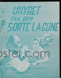 5d257 CREATURE FROM THE BLACK LAGOON Danish program 1955 different art of monster & Julie Adams!