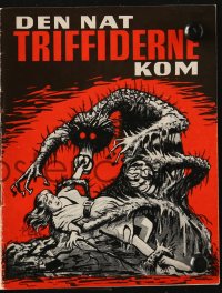 5d261 DAY OF THE TRIFFIDS Danish program 1964 classic horror, cool different art of monster & girl!