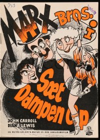 5d282 GO WEST Danish program 1949 Marx Brothers Groucho, Chico & Harpo + Hirschfeld-like art!