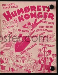 5d295 HUMORETS KONGER Danish program 1951 Pruvost art of Laurel & Hardy, Keaton, Lloyd & others!