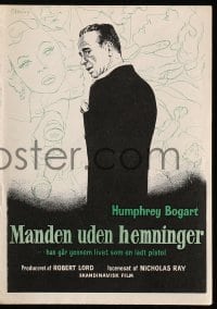 5d296 IN A LONELY PLACE Danish program 1950 Bering art of Humphrey Bogart & Gloria Grahame!
