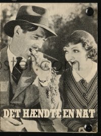 5d298 IT HAPPENED ONE NIGHT Danish program R1950s great images of Clark Gable & Claudette Colbert