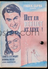 5d299 IT'S A WONDERFUL LIFE Danish program 1948 James Stewart, Donna Reed, Frank Capra, different!