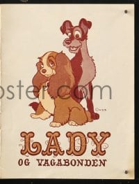 5d303 LADY & THE TRAMP Danish program R1960s Disney canine dog classic cartoon, different images!