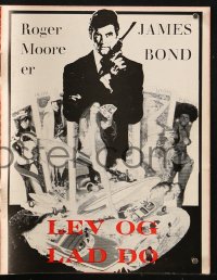 5d309 LIVE & LET DIE Danish program 1973 cool different images of Roger Moore as James Bond!