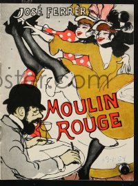 5d317 MOULIN ROUGE Danish program 1954 Maggi Baaring art of Jose Ferrer as Toulouse-Lautrec!