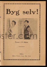 5d329 ONE WEEK Danish program 1920 different images of Buster Keaton & Sybil Seely, ultra rare!