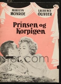 5d335 PRINCE & THE SHOWGIRL Danish program 1958 Laurence Olivier & sexy Marilyn Monroe, different!