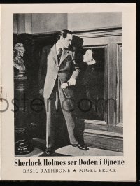 5d349 SHERLOCK HOLMES FACES DEATH Danish program 1948 Basil Rathbone & Nigel Bruce as Dr. Watson!