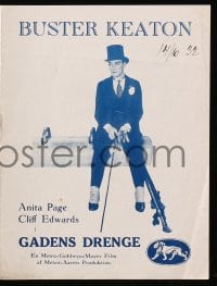5d351 SIDEWALKS OF NEW YORK Danish program 1932 different art & photos of Buster Keaton, very rare!