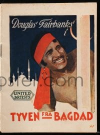 5d370 THIEF OF BAGDAD Danish program 1924 different K. Wenzel art of Douglas Fairbanks, ultra rare!