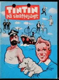 5d373 TINTIN ET LE MYSTERE DE LA TOISON D'OR Danish program 1962 Herge's Tintin, cool art!