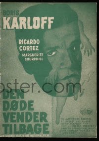 5d380 WALKING DEAD Danish program 1936 different images of Boris Karloff, Curtiz, ultra rare!