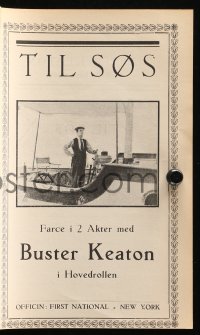 5d238 BOAT Danish program 1923 Buster Keaton in his handcrafted boat, ultra rare!