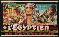 5f268 EGYPTIAN Belgian 1955 Soligo art of Jean Simmons, Edmund Purdom & Gene Tierney!