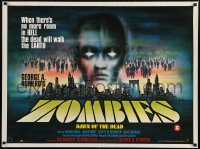 5f175 DAWN OF THE DEAD British quad 1980 George Romero, no more room in HELL, cool Chantrell art!