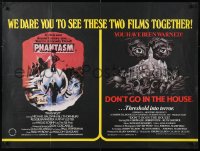 5f189 PHANTASM/DON'T GO IN THE HOUSE British quad 1980 Scrimm, completely different art for horror double-bill!