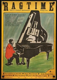 5f318 RAGTIME East German 11x16 1987 Milos Forman, different piano playing art by B. Krause!
