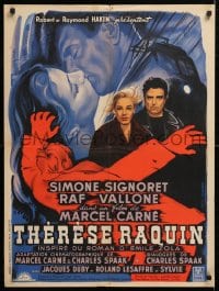 5f994 THERESE RAQUIN French 23x31 1953 Marcel Carne, Simone Signoret, Raf Vallone, Jean Gigax art!