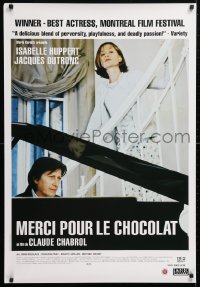 5f999 NIGHTCAP French 27x39 2000 Claude Chabrol, pretty Isabelle Huppert, Jacques Dutronc at piano!